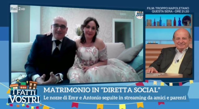 Il Matrimonio social di Antonio ed Emy a "I Fatti Vostri", matrimonio social, matrimonio social sposincampania, sposincampania, sposi campania, antonio e emy sposincampania, mercogliano, matrimonio web sposincampania, wedding, wedding campania, i fatti vostri rai 2, giancarlo magalli