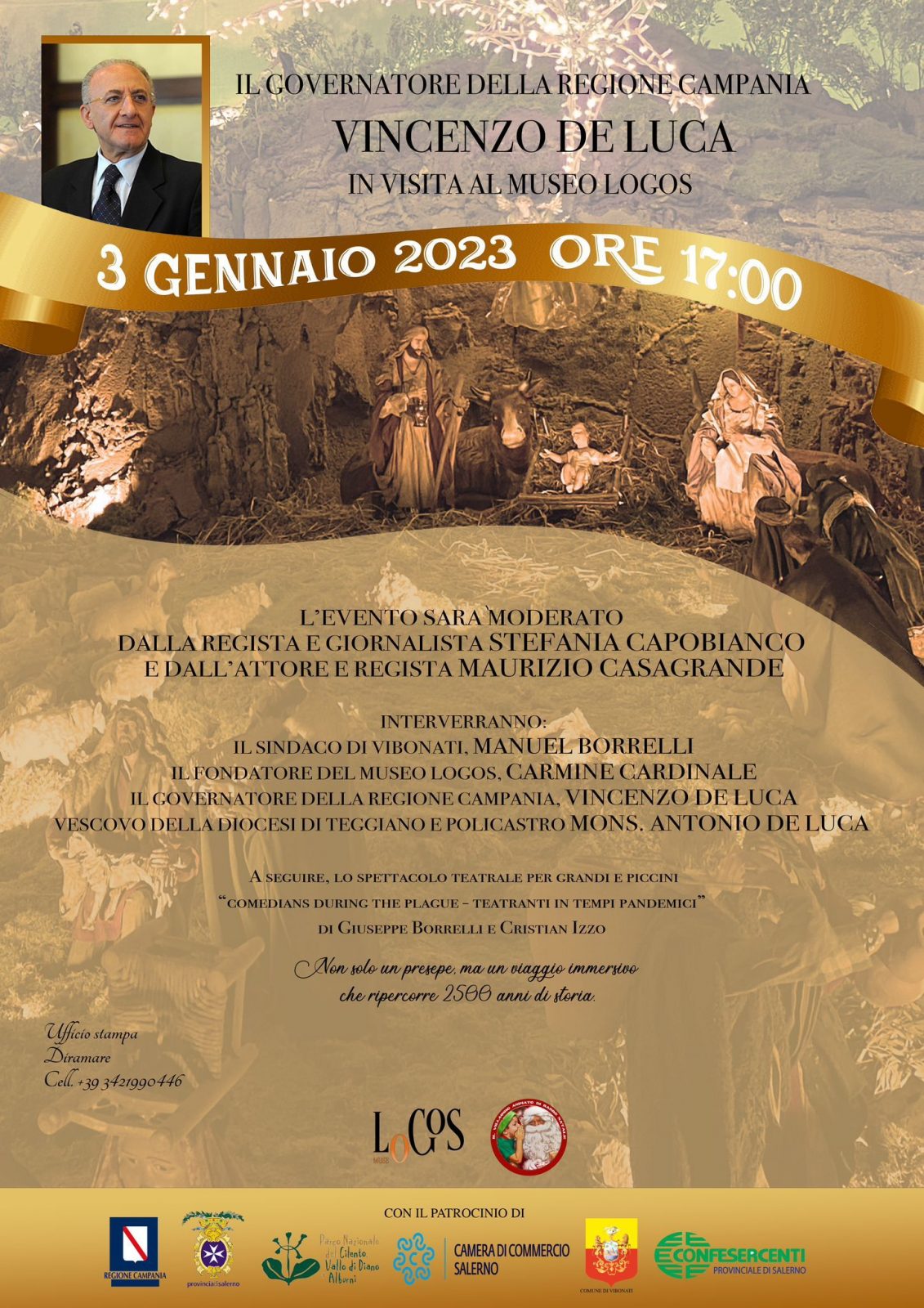 De Luca inaugura il 2023 al Museo Logos di Vibonati (SA)